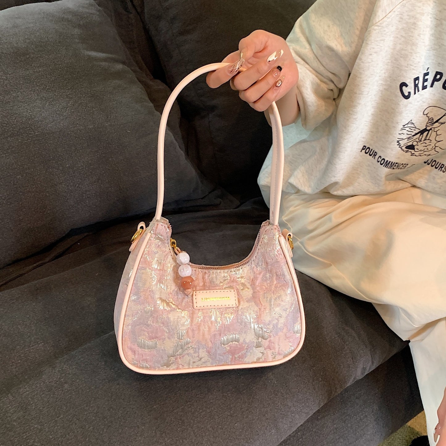 Chic Patterned Shoulder Bag / Mini Purse French Fashion Handbag Shoulder Underarm