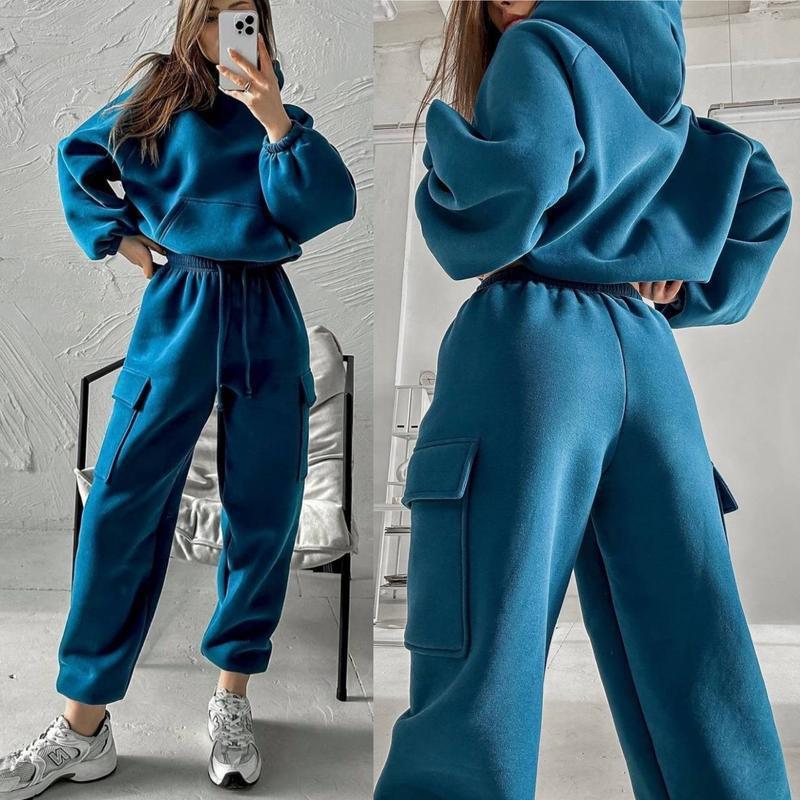 Solid Color Fashion Sports And Leisure Sweater Suit