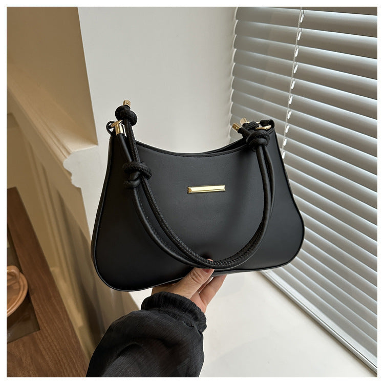 Stylish Minimalist Design Crescent-Shaped Purse Women's High-end Hand-held Armpit Small Square Bag