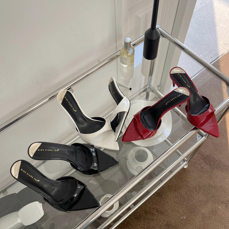 Trendy Backless High Heels | Versatile Dress & Casual Mules Simple Pointed Stiletto Heel High Heels