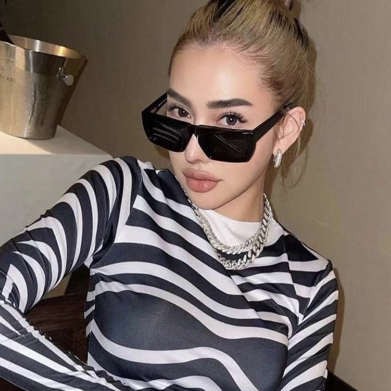 Chic Vintage Square Frame UV Protection Sunglasses Anomalous Fashion Sunglasses European Beauty Y2K