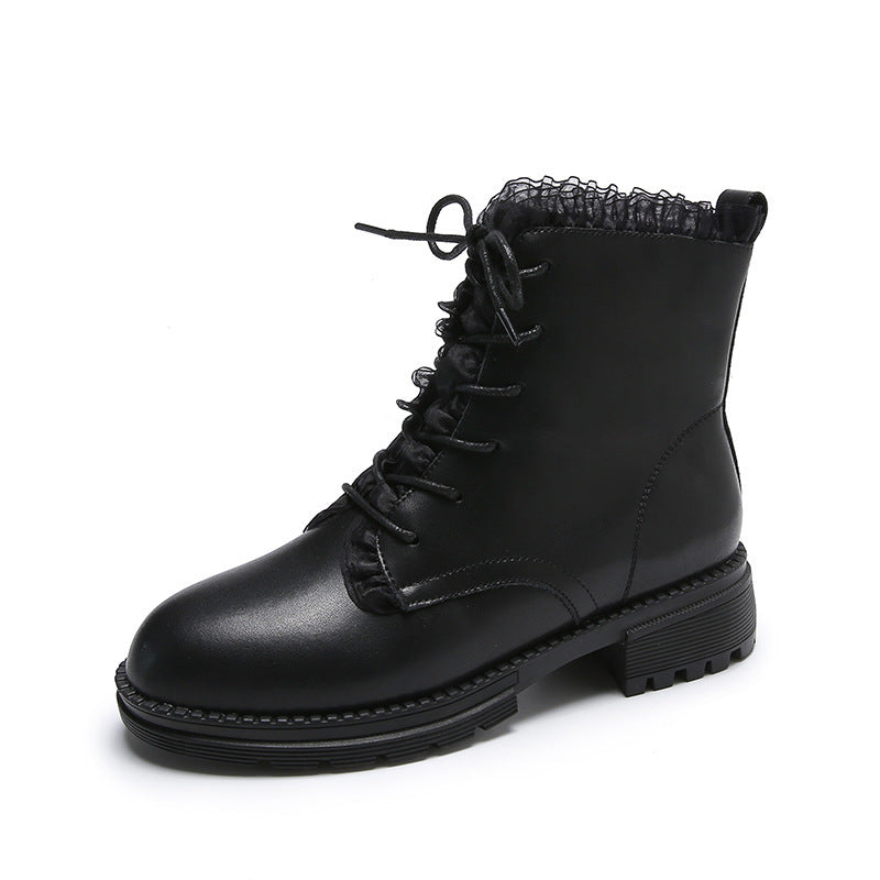 Lace-up Platform Short Martin Boots