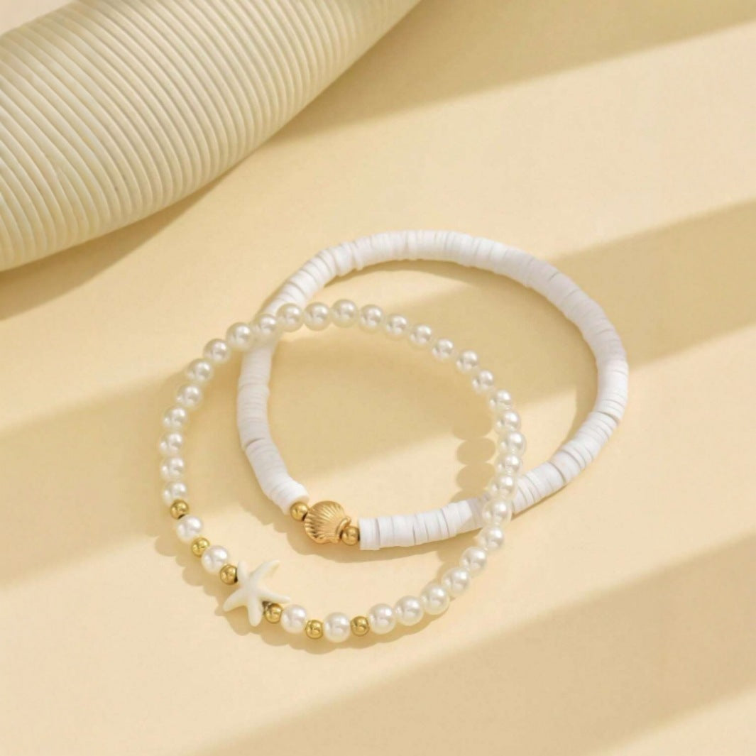 Five-pointed Star Pearl Twin Anklet For Women