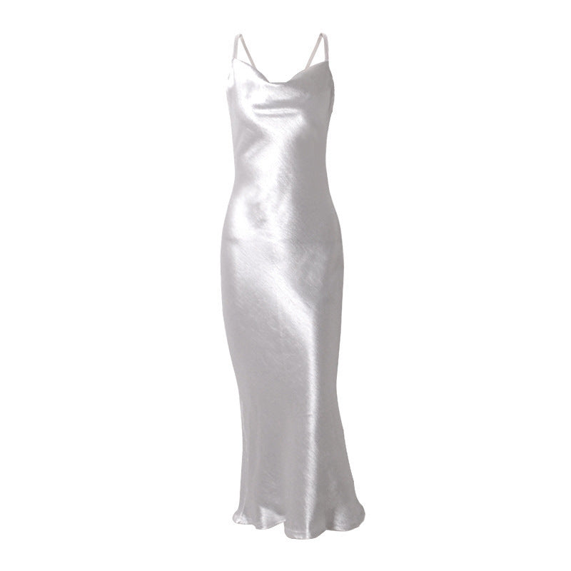 Luxurious Satin Slip Maxi Dress | Elegant Cowl Neck Gown (Available in Multiple Colors) Satin dress