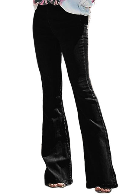 Retro Hippie Stretch Flare Slim Fit Pants Wide-Leg Flared Jeans