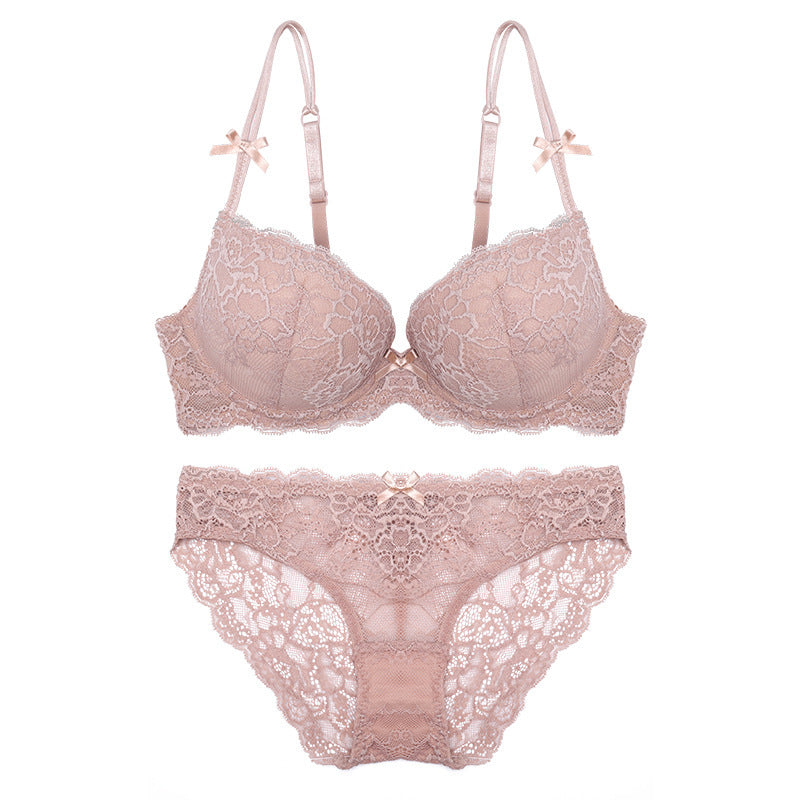Sexy Sheer Floral Lace Bra & Panty Lingerie Set Lace Bra Set