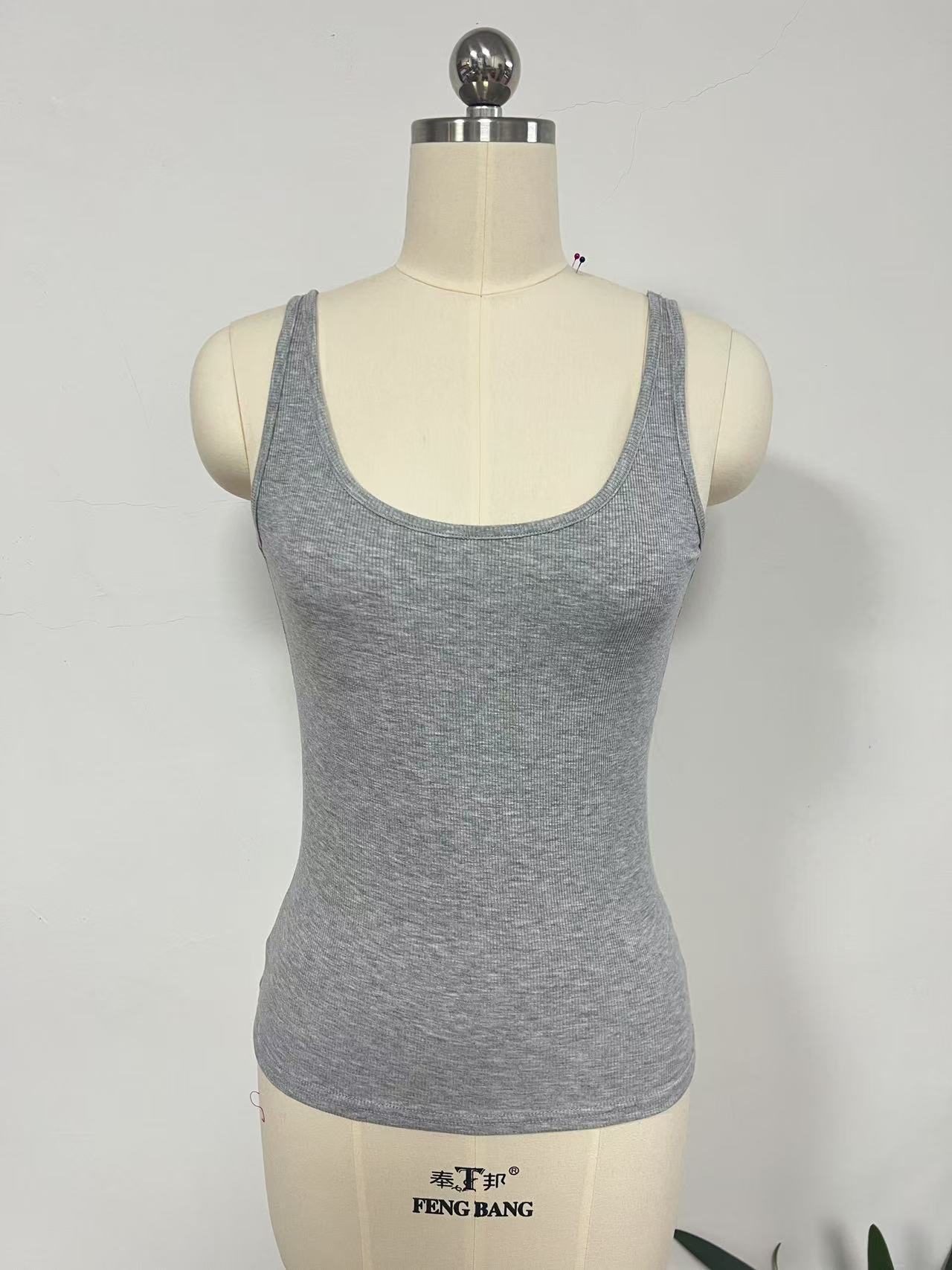 Backless Underwaist Solid Color Square Collar Split Double-layer Vest