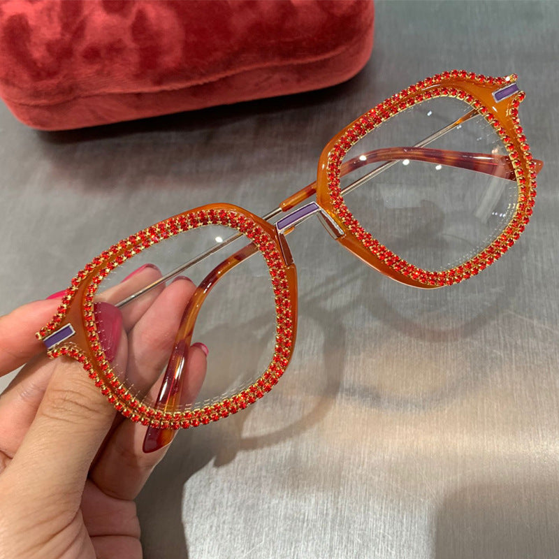 Luxury Diamond Cut Square Frame Glasses Diamond sunglasses