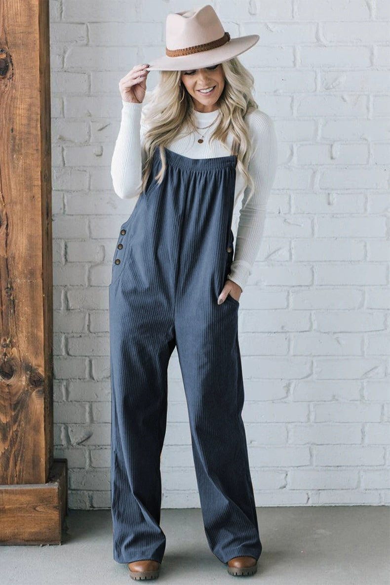 Solid Color Straight Cropped Trousers Women's Casual Style