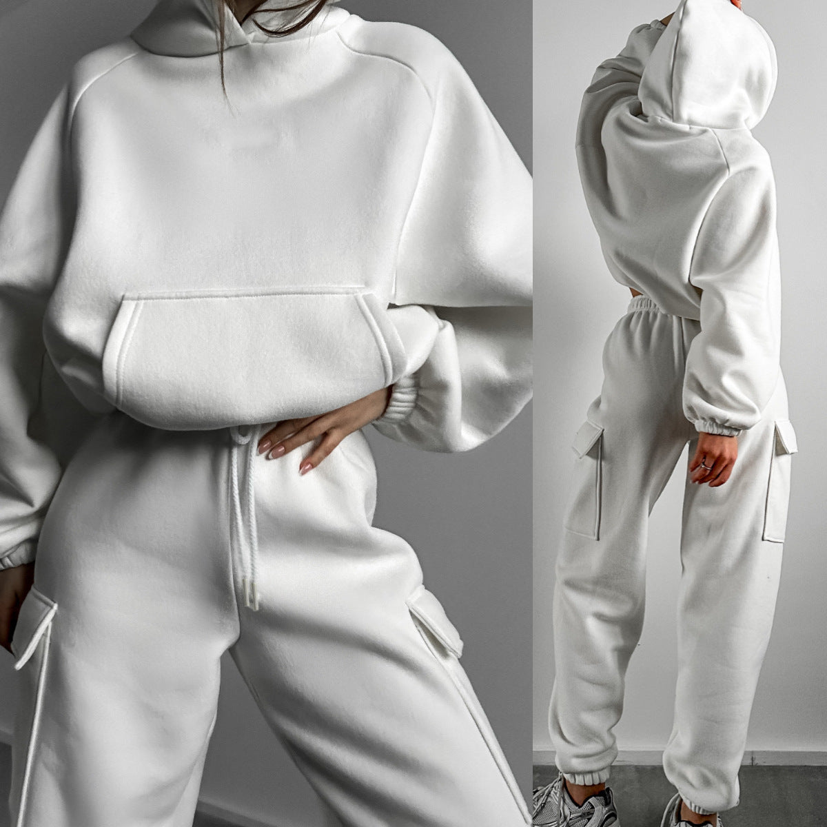 Solid Color Fashion Sports And Leisure Sweater Suit