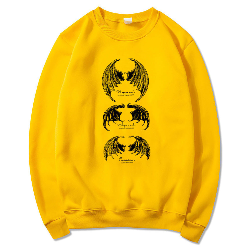 Mythical Creature Graphic Sweatshirt - Women Crewneck Pullover Night Shirt Thorns And Rose Court T-shirt