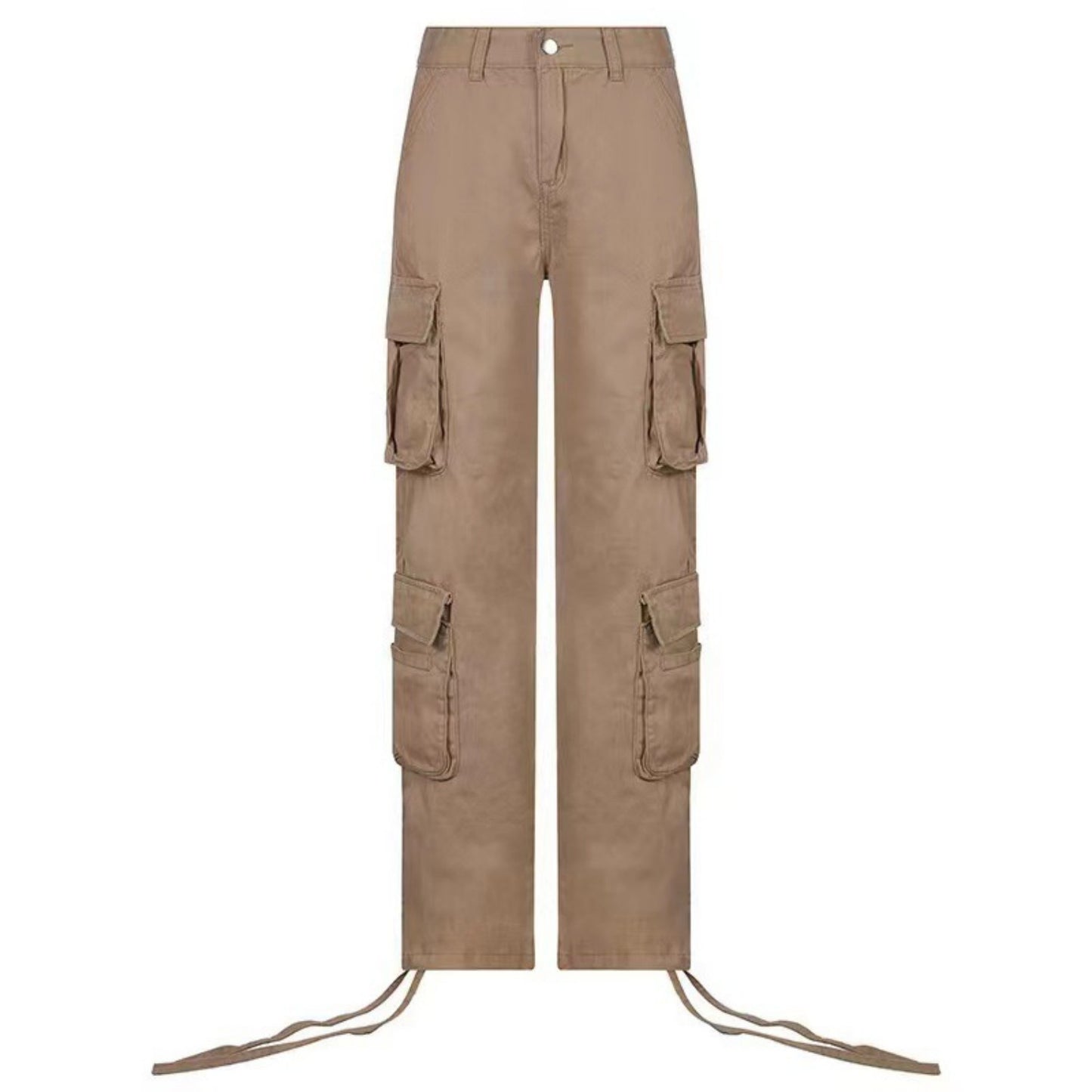Urban Edge Multi-Pocket Cargo Pants – Streetwear Utility Meets Comfort Trendy Workwear Denim Casual Pants For Women
