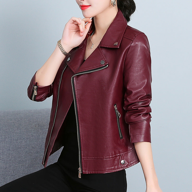 Leather Jacket Versatile Short Coat For Women
