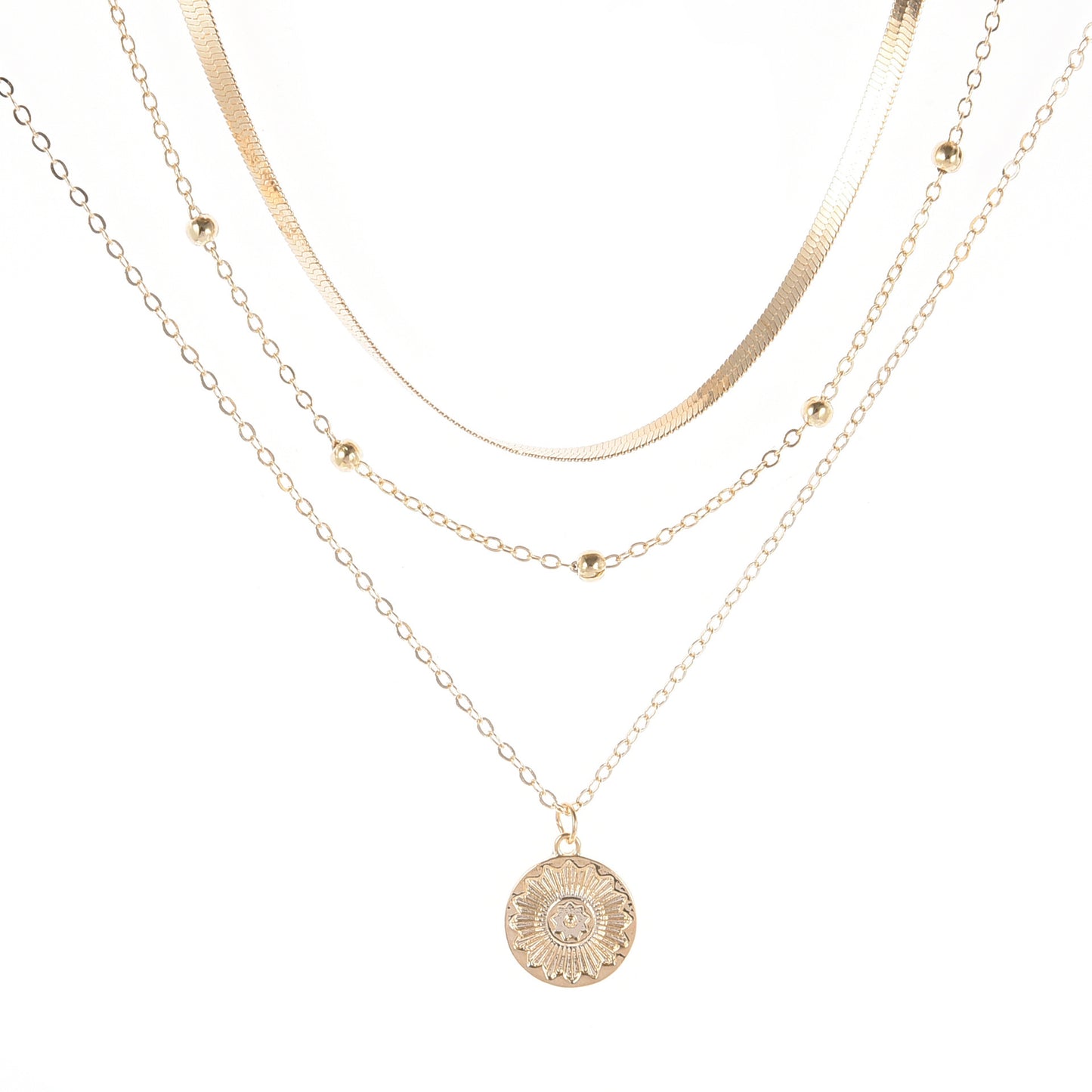 Fashion Personalized Simple Multi-layer Lotus Pendant Necklace