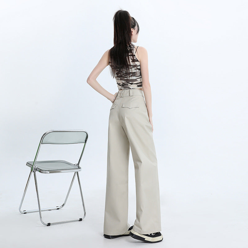 Urban Sleek Wide-Leg Trousers – Minimalist Street Edge Fashion Personality Wide-leg Casual Pants Women