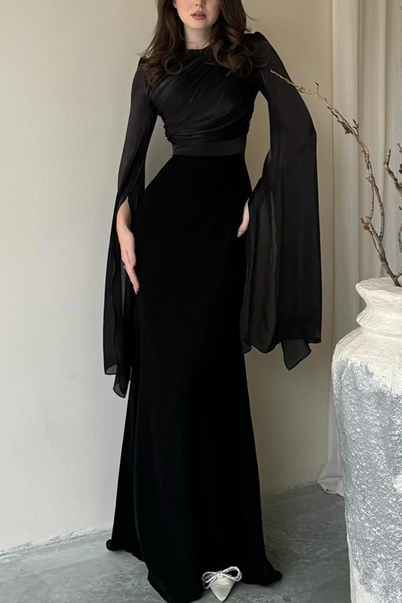 Fashion Temperament Crew Neck Slim Fit Dress For Women's
