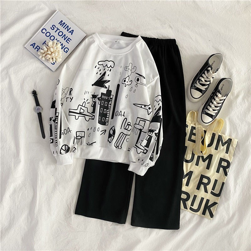 Korean Style Loose Top For Casual Sports Students