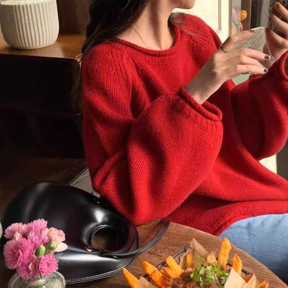 Cloud Knit™ Balloon Sleeve Pullover – Ultra Soft & Chic Comfort New Korean Style Gentle Pullover Top