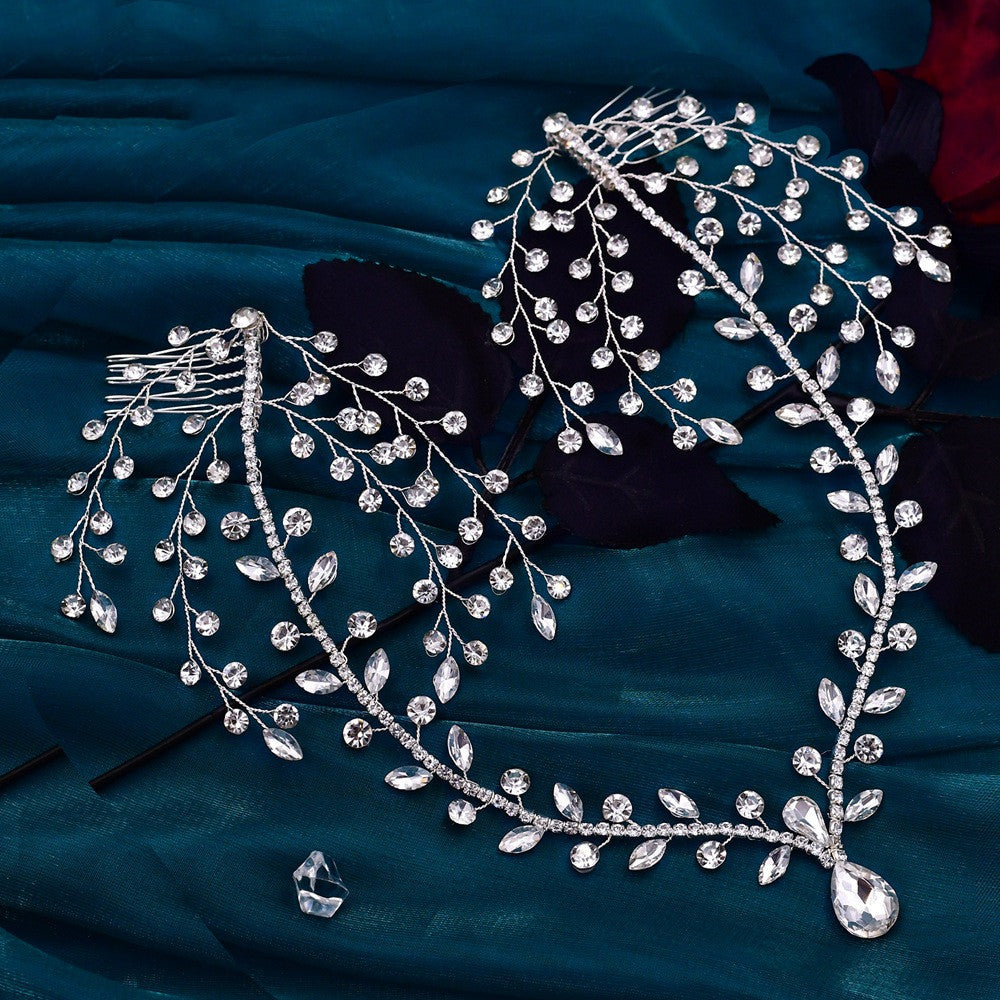 Luxury Crystal Bridal Forehead Headpiece Bridal Tiara Rhinestone Wedding Hair Accessories