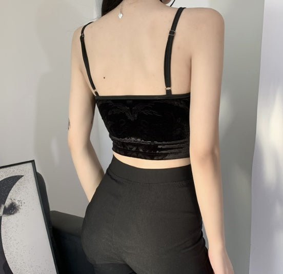 Personality Lace Suspender Top Crop Vest For Women