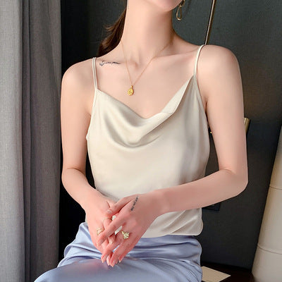 Summer Sleeveless Ice Silk Collocation Suit For Outer Wear
