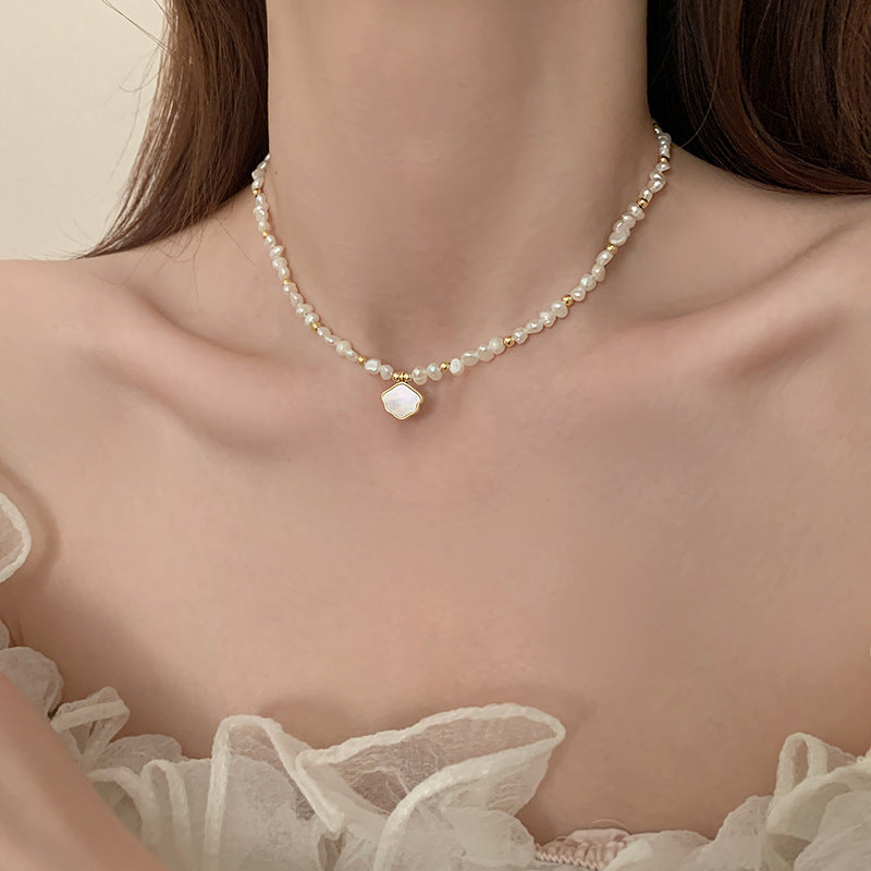 Freshwater Shell Freshwater Pearl Necklace Bracelet For Women's