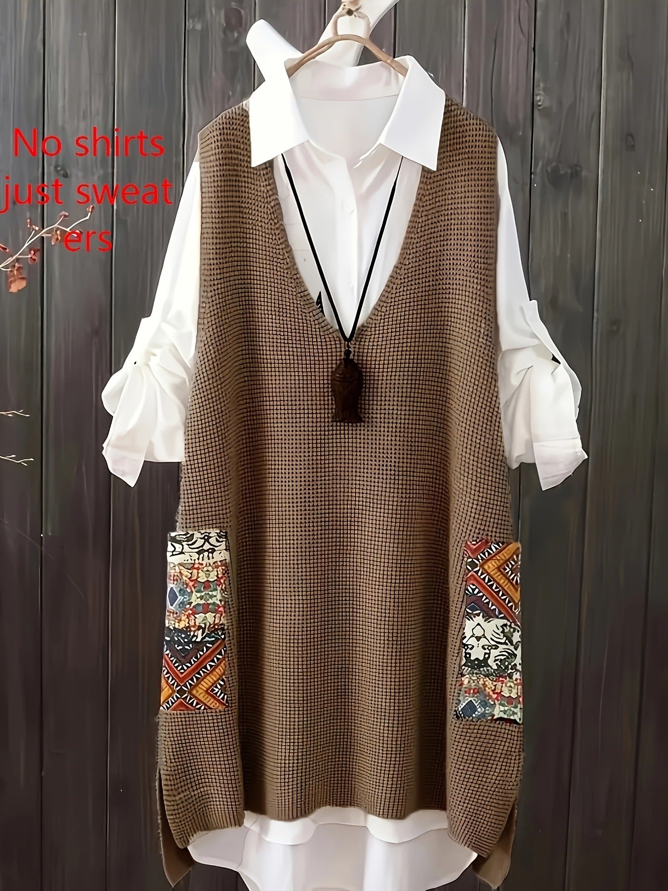 New Korean Knitted Vest Loose V-neck Top For Women's