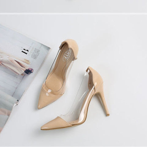 Transparent Nude High Heels Women's Stiletto Heel Summer