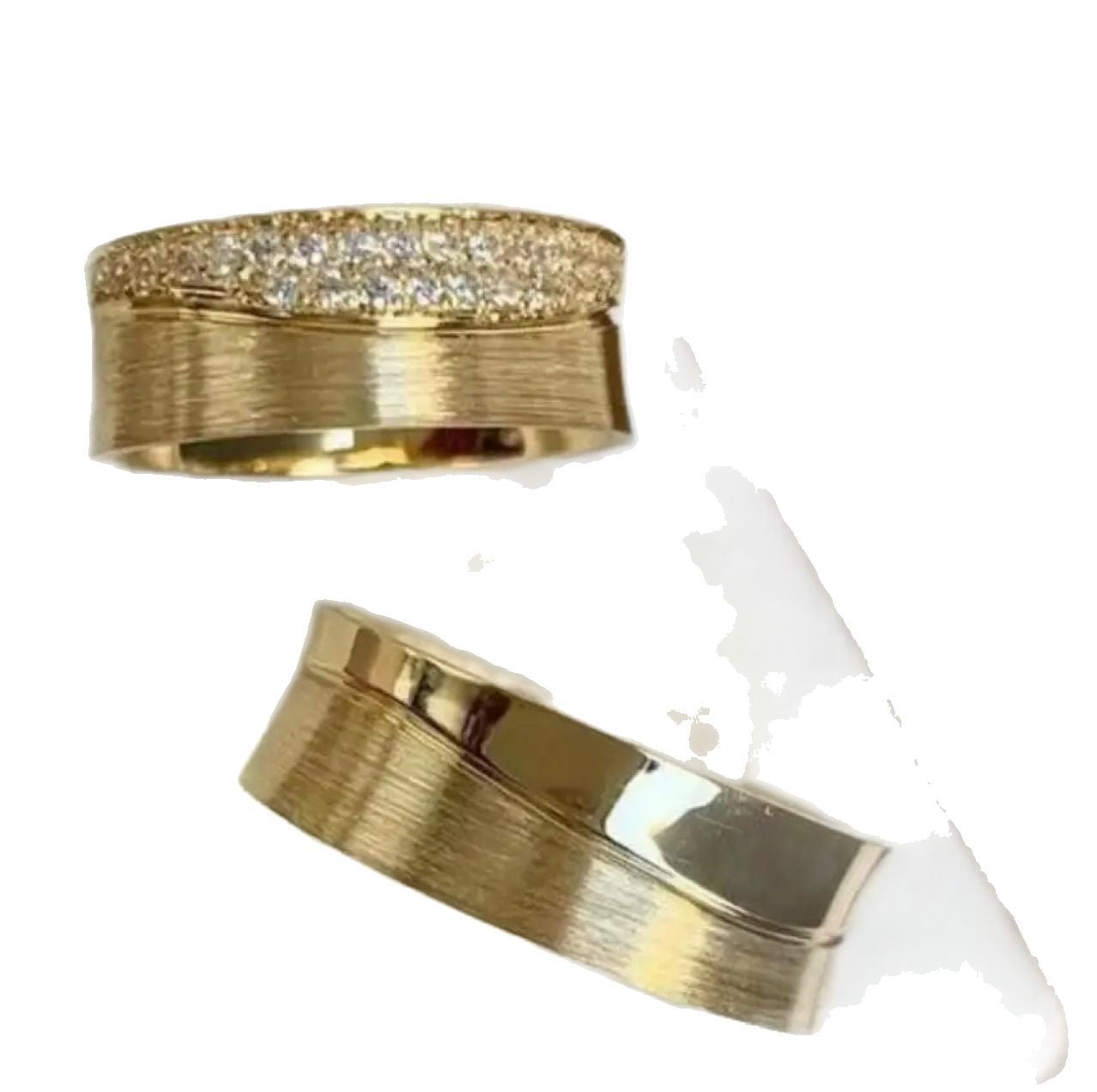 Elegant Gold Tone Textured Band Ring with Pave Zircon Top Layer Fashion Brass Gold Plated Zircon Wide Ring