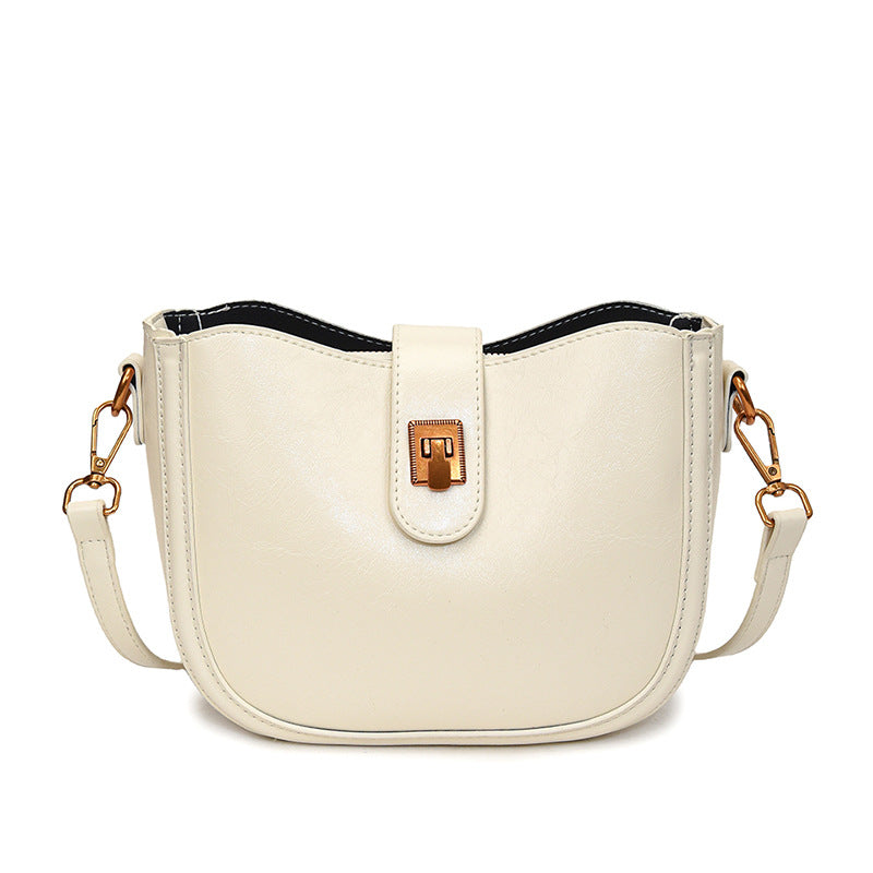 Elegant Buckle Flap Crossbody Bag – Glossy Faux Leather Shoulder Purse Printed Casual Shoulder Trendy Women's Bags