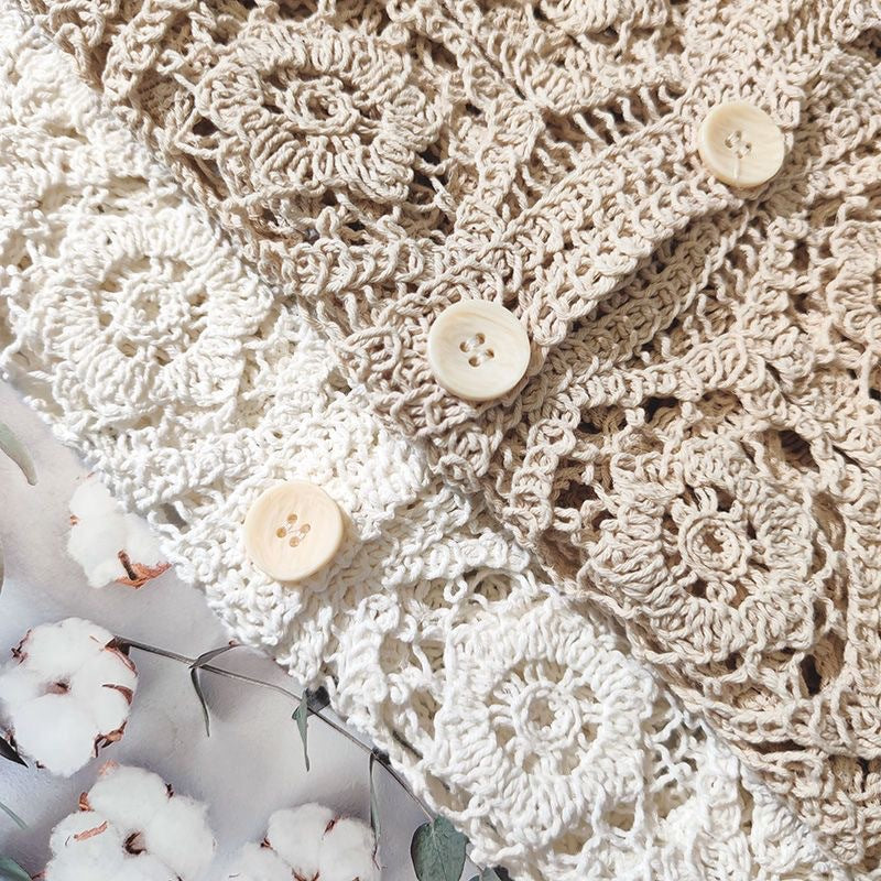 French-style Lace Embroidered Hollow-out Top For Women's