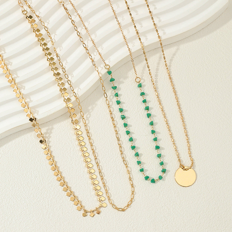 Four Twin Necklace Suit Vintage Pendant Women's Jewelry