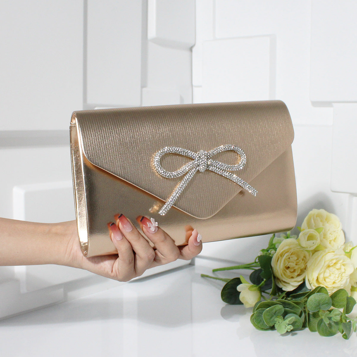 Chain Clutch Evening Wear Underarm Bag For Women's