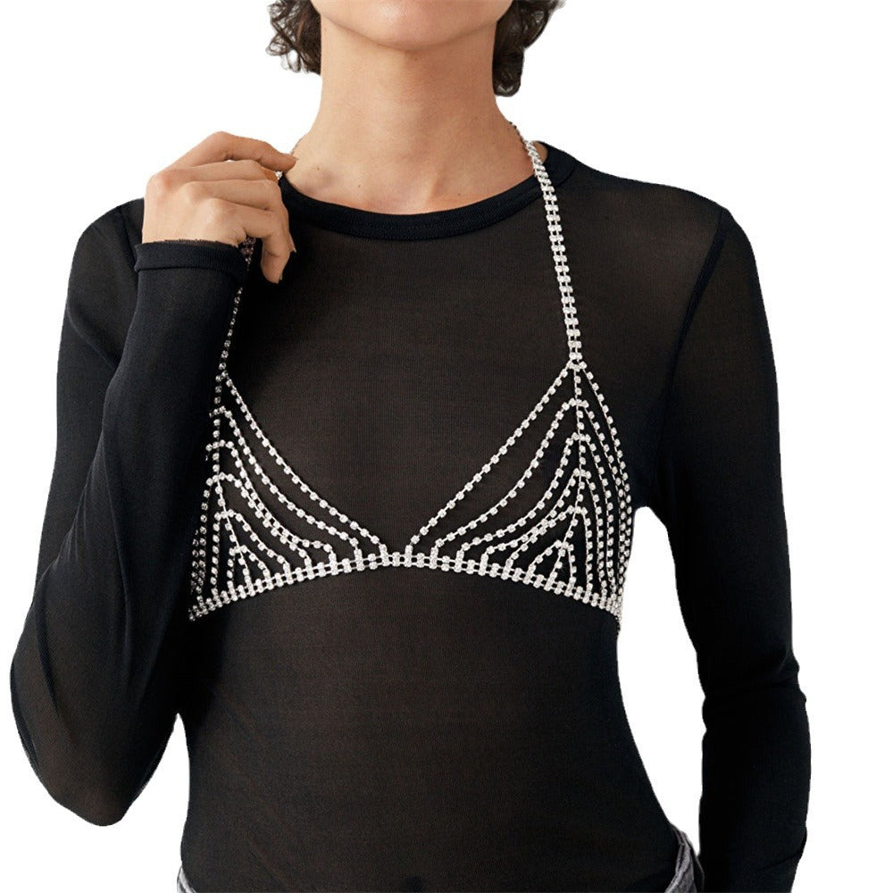 Rhinestone Body Chain Bra European And American Nightclubs Party Chest Necklace Accessories