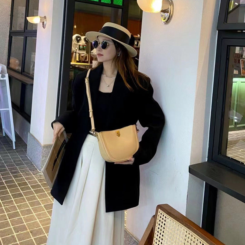 Simple Casual Leather Messenger Bag For Women's