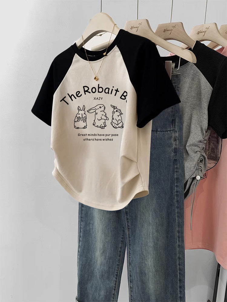 Retro New Gentle Sweet And Spicy Short T-shirt For Women's