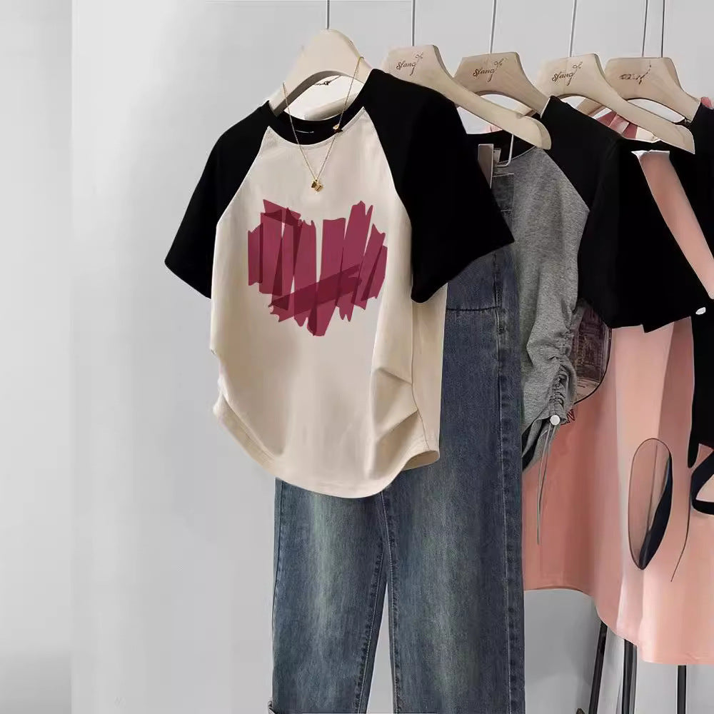 Retro New Gentle Sweet And Spicy Short T-shirt For Women's