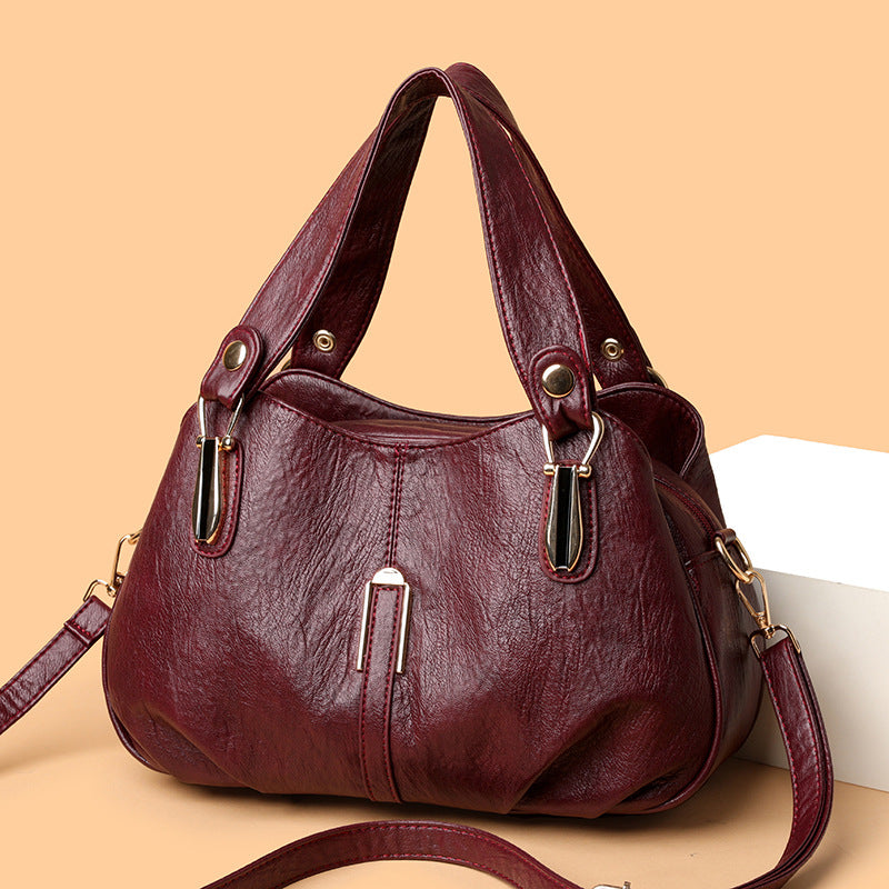 Stylish Versatile Shoulder & Crossbody Bag Women's Practical Casual Middle-aged Mom Handbag Bag Retro