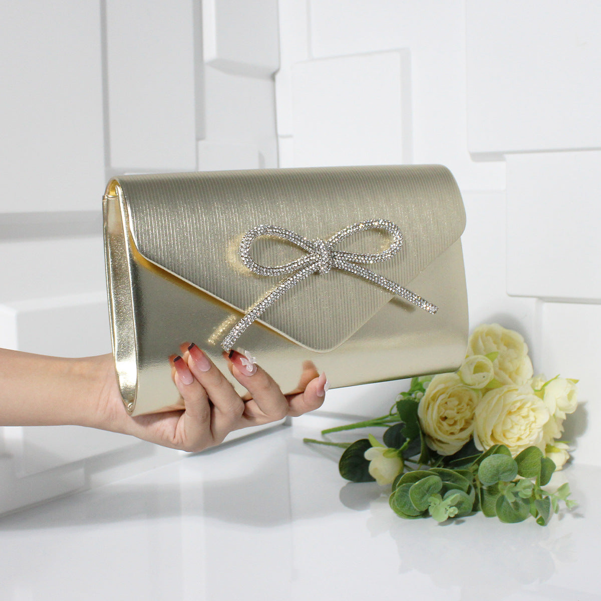 Chain Clutch Evening Wear Underarm Bag For Women's