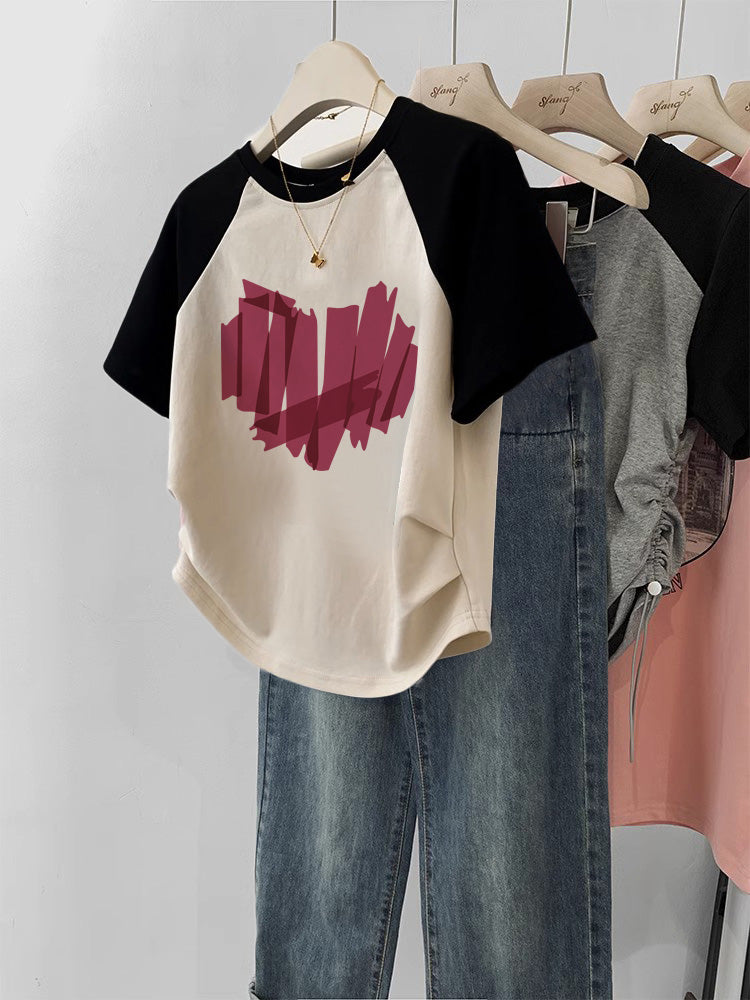 Retro New Gentle Sweet And Spicy Short T-shirt For Women's