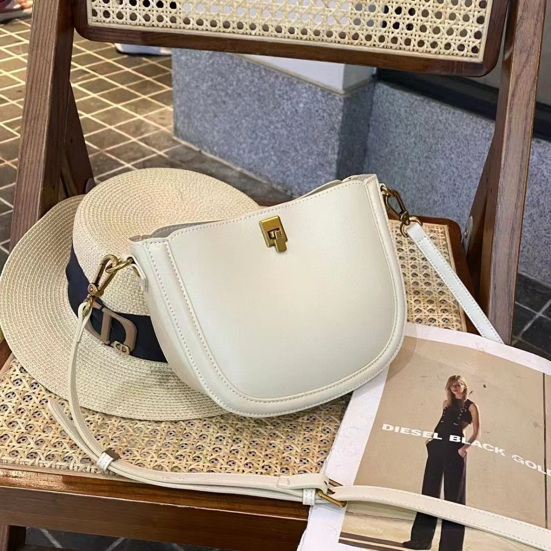 Simple Casual Leather Messenger Bag For Women's