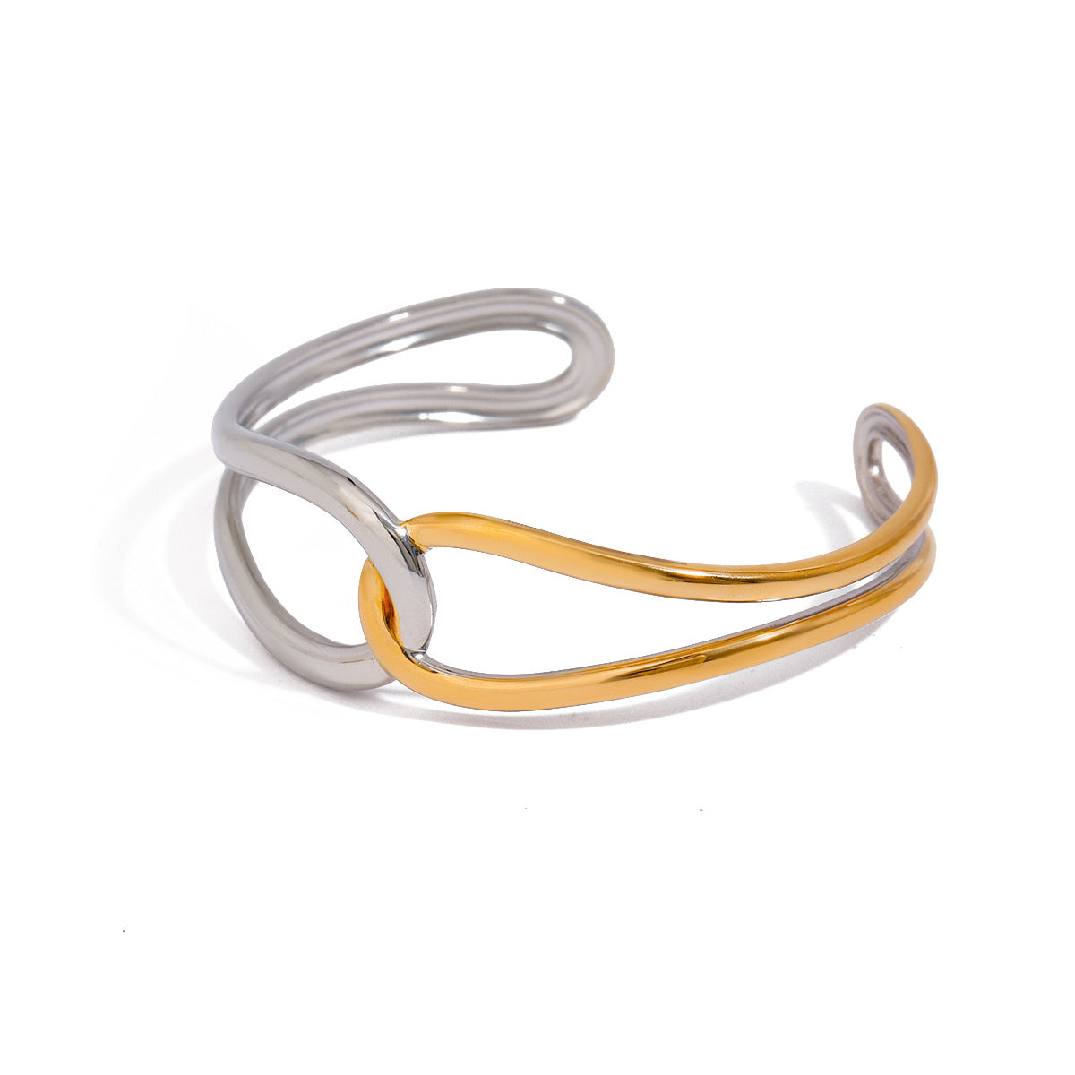 Noria Two Tone Gold Bangle Bracelet For Women's