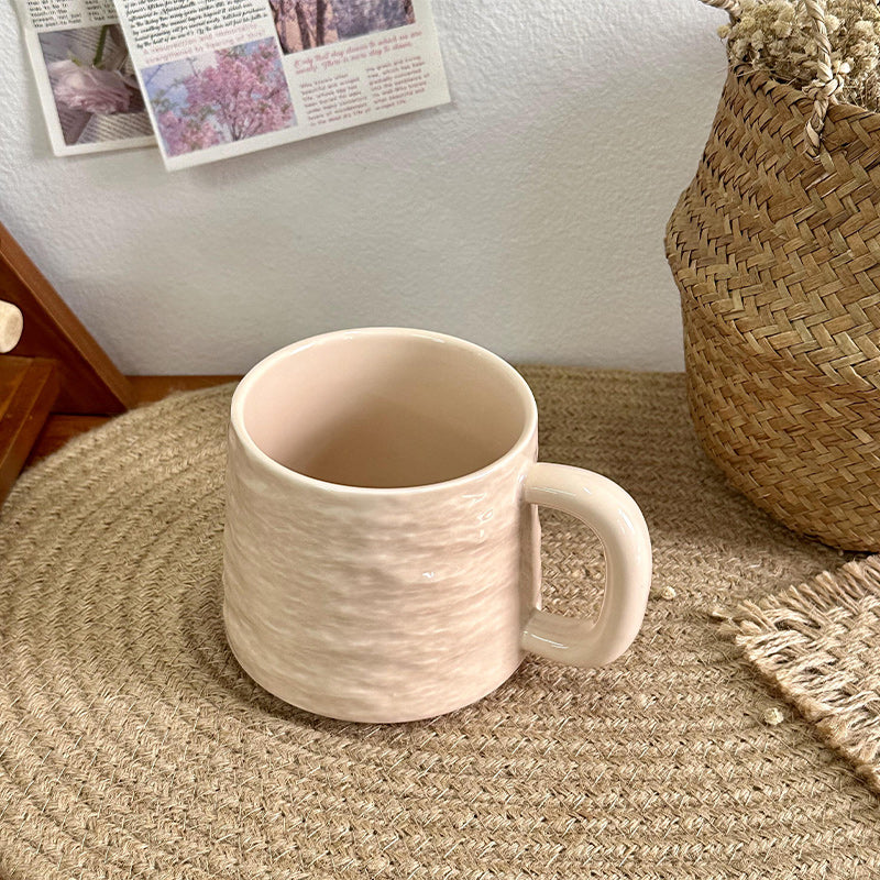 Textured Ceramic Mug & Spoon Gift Set with Bag Rock Textured Ceramic Coffee Niche Mug