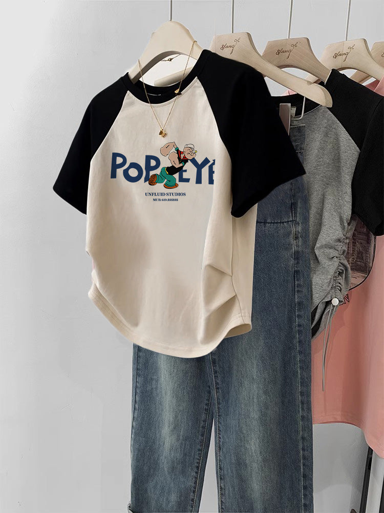 Retro New Gentle Sweet And Spicy Short T-shirt For Women's