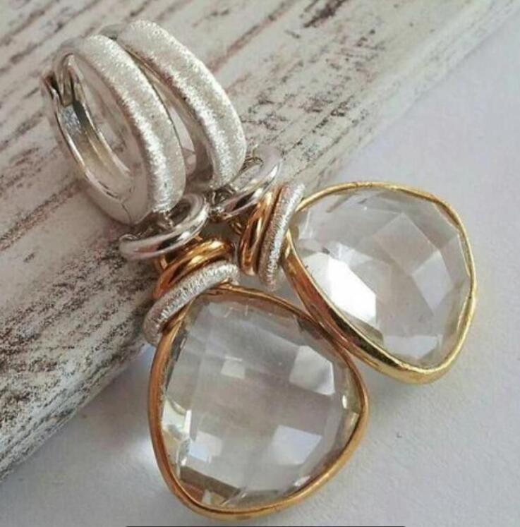 Fashion Geometry Pattern Heavy Industry Two-tone Brass Eardrops