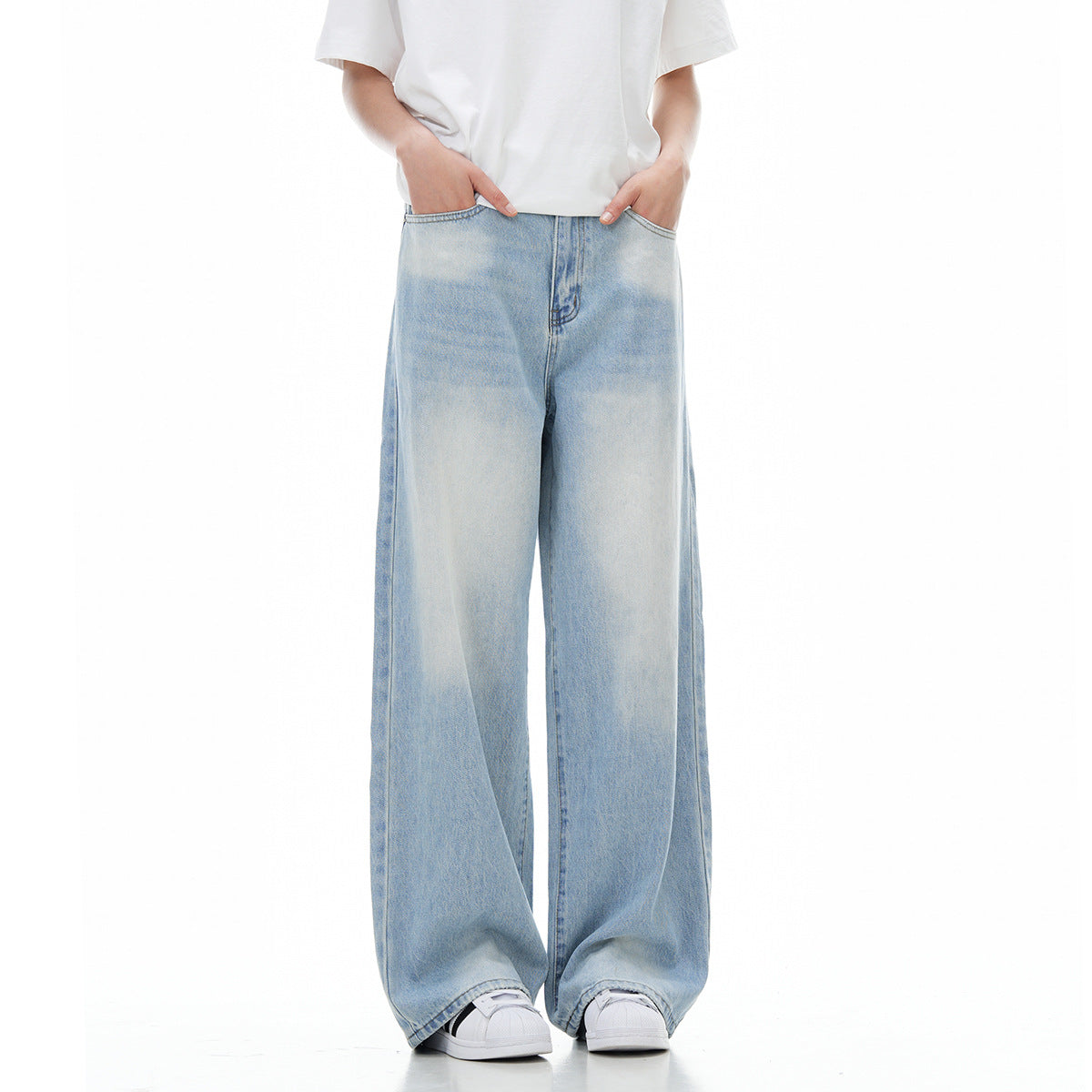 Retro Light Blue Summer Thin High Waist Aesthetic Jeans