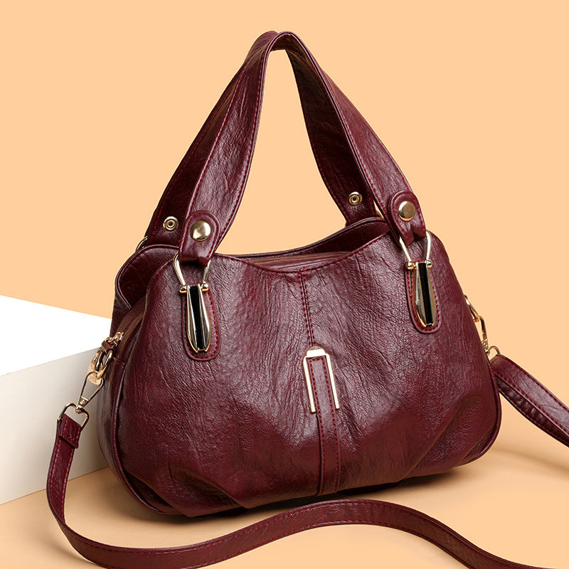 Stylish Versatile Shoulder & Crossbody Bag Women's Practical Casual Middle-aged Mom Handbag Bag Retro