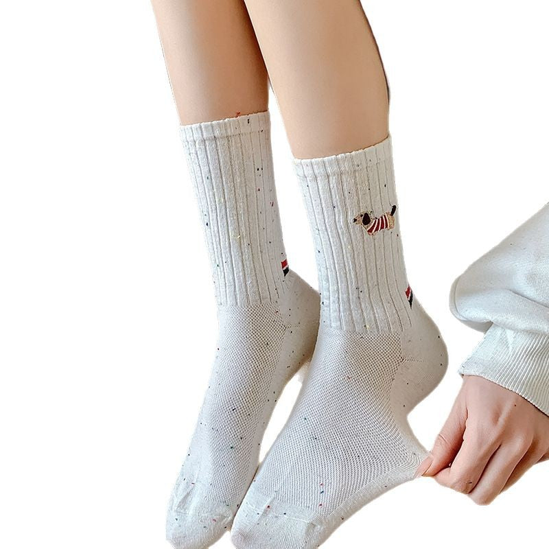 Personality Puppy Embroidered Socks Children