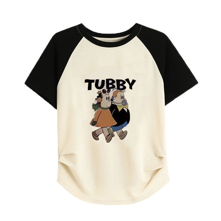 Retro New Gentle Sweet And Spicy Short T-shirt For Women's
