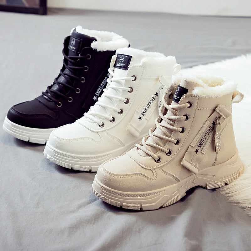 Plus Size Fleece-lined Warm Snow Boots Women